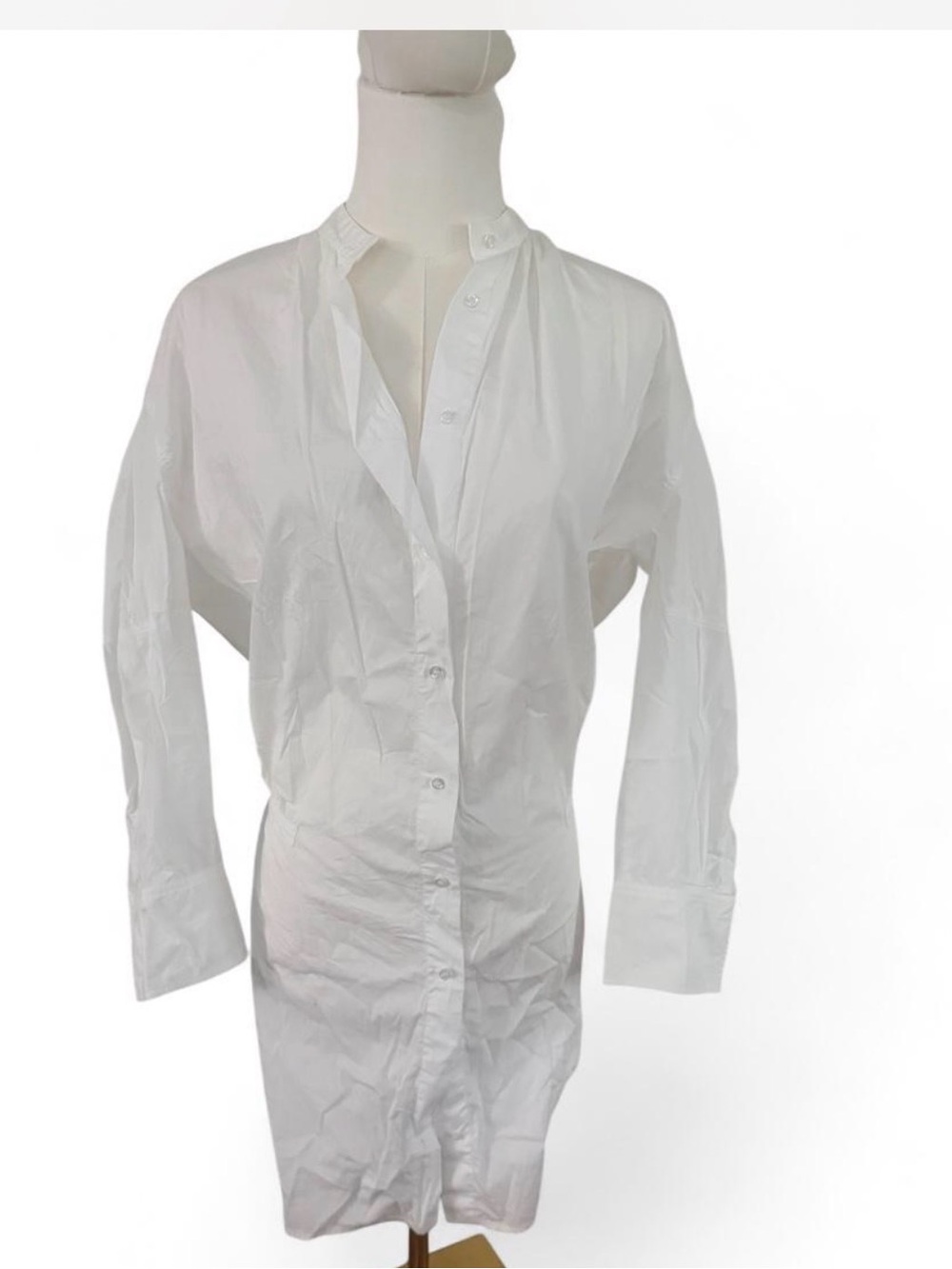 Crisp White Button-Front Shirt Dress